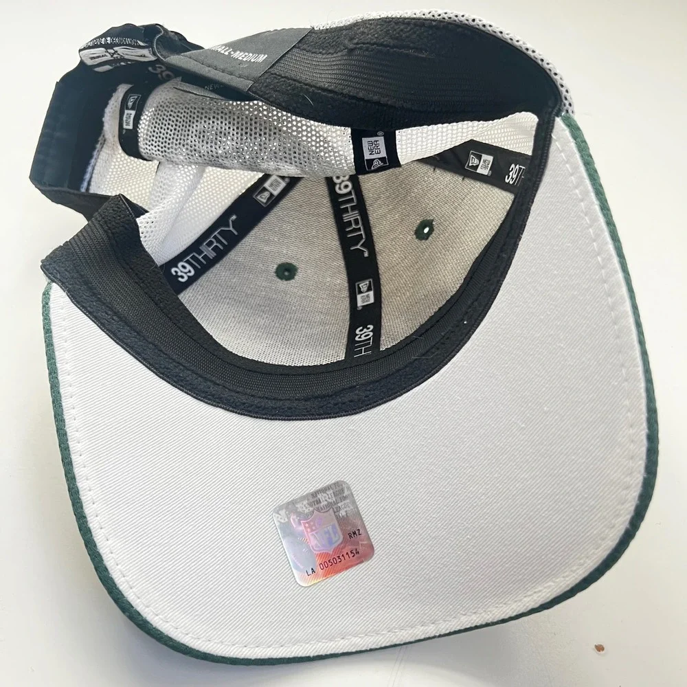 New York Jets New Era 39THIRTY Stretch Fit Hat Green White Mesh NFL Cap S/M